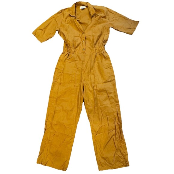 Cotelac Acote Women's Mustard Utility Jumpsuit Small Wide Leg Rustic Modern - Picture 1 of 7